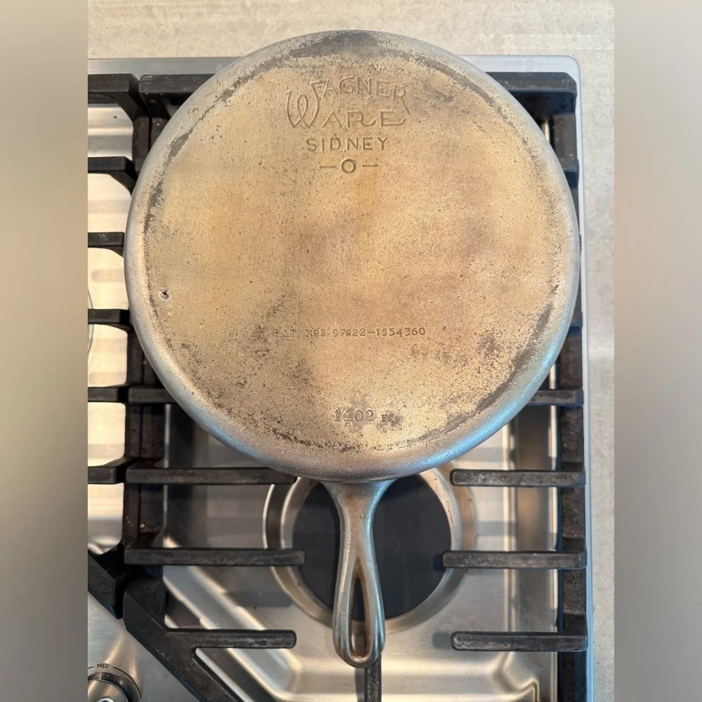 Vtg Wagner Ware Sidney -O- 1402 F Cast Iron Chicken Fryer Skillet WITH LID! USA